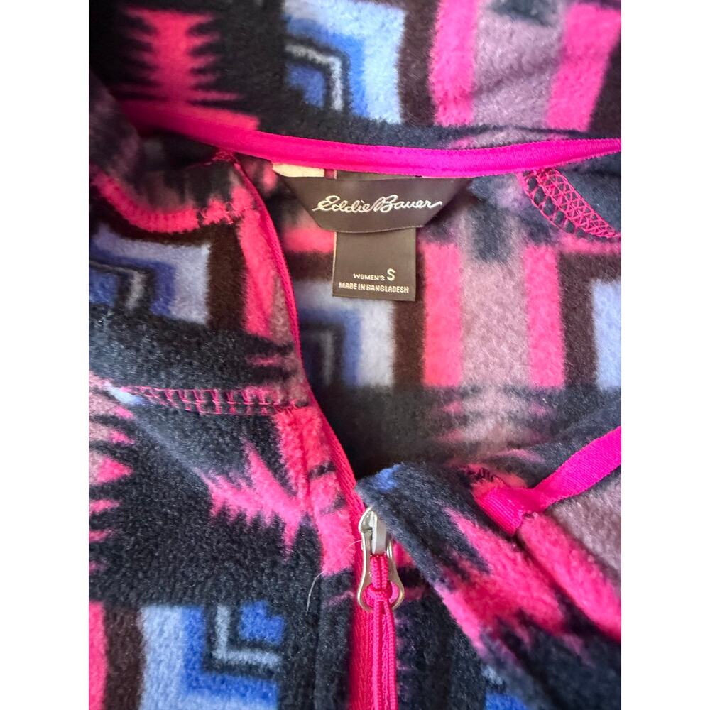 Eddie Bauer Women's Quest 1/4 Zip Fleece Aztec Print Pullover Sweater Sz S NWT - Picture 3 of 3